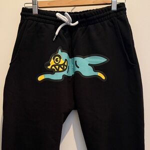 Icecream Black Joggers with Blue and Yellow Graphic